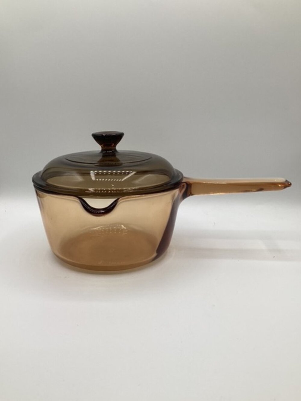 Corningware Visions Saucepan/Lid/Spout Amber Glass 1 Quart USA VTG 1980's Marked - Picture 1 of 7